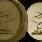 Hand engraving by Alex Pugachevskiy: signet ring and imprint